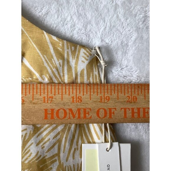 NWT Nude Lucy Women Size L Linen Tropical Boho Style Yellow Slip Inside Tank Top - Picture 4 of 9